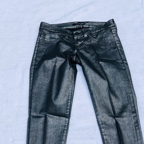 FLYING MONKEY**Pewter Silver Denim Jeans Size 26 - Picture 5 of 8